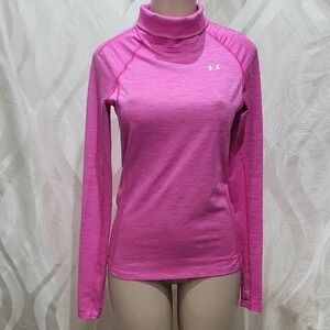 Under Armour Bright Pink ColdGear Long Sleeve Thermal Turtleneck Top